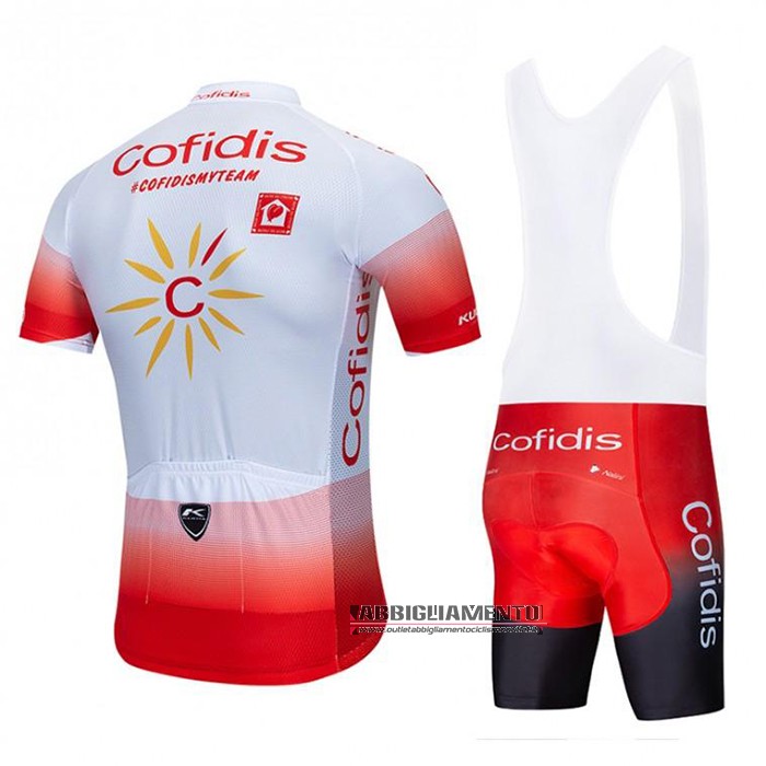 Abbigliamento Cofidis Manica Corta e Pantaloncino Con Bretelle 2021 Bianco Rosso - Clicca l'immagine per chiudere